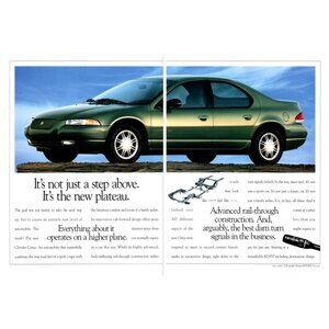 1994 Chrysler Cirrus Green Sedan 2 Page Vintage Print Ad Plateau 90s Wall Art